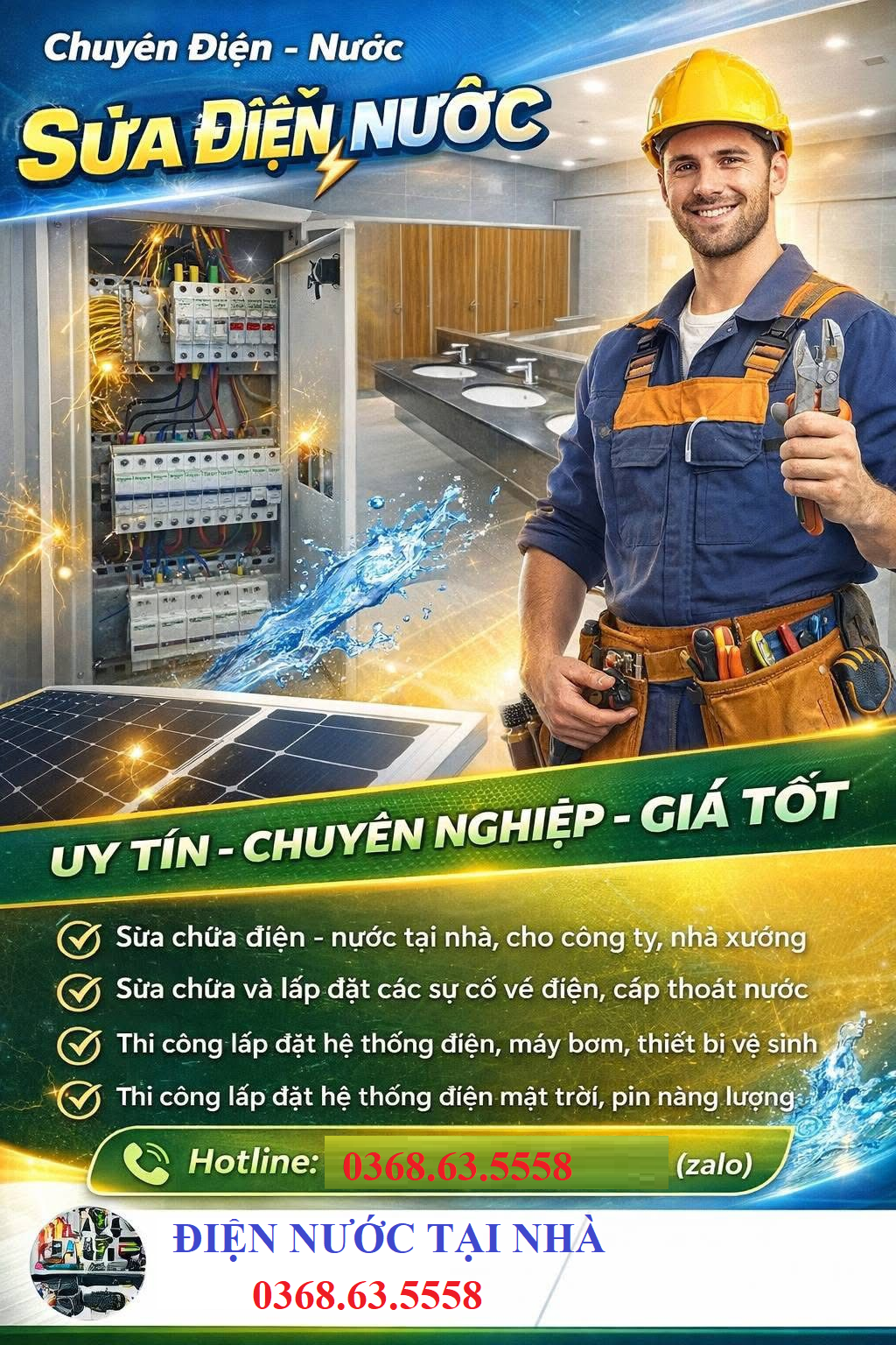 Sửa chập cháy, chập điện âm tường, mất điện cục bộ và theo tầng. Lắp đặt đường điện âm tường mới. Kiểm tra và khắc phục sự cố quá tải, Aptomat nhảy liên tục.